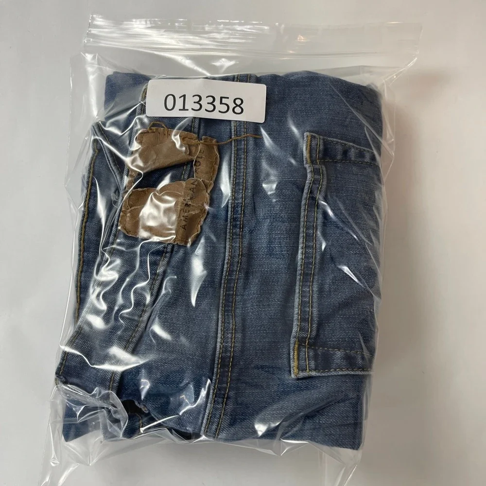 American Eagle Jeans Men 32x32 Blue Original Straight Medium Wash Whisker Grunge